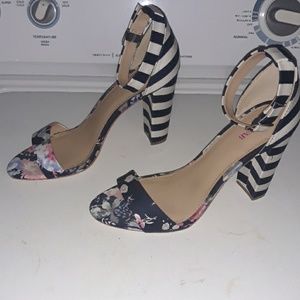 Justfab floral block heels